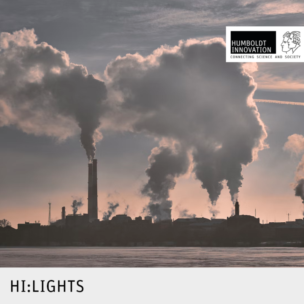 Image shows air pollution through power plants.