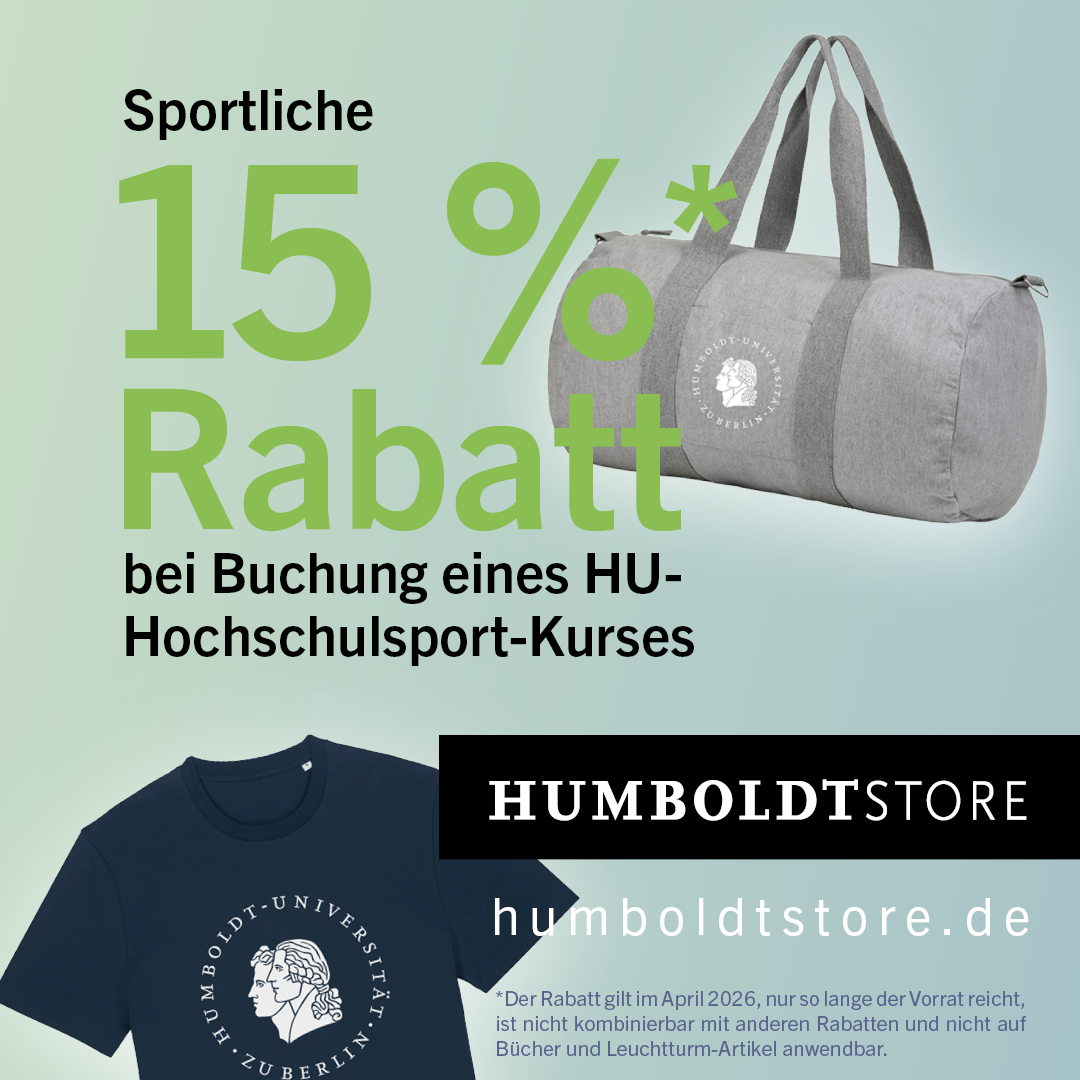 Rabattaktion vom HumboldtStore und Hochschulsport
