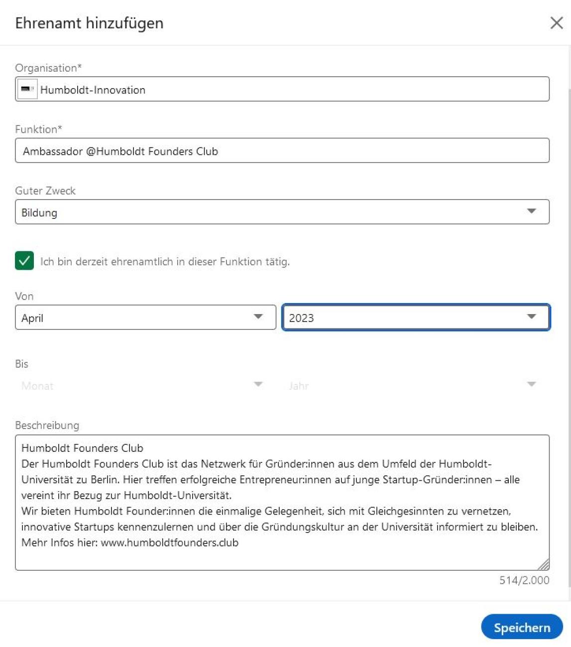 Ehrenamt LinkedIn